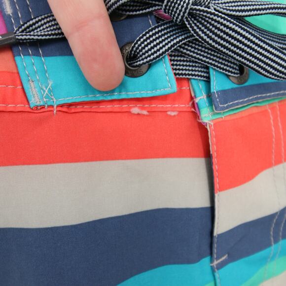 SAXX Swim Trunks Board Shorts Swim Wear Betawave 2N1 Blue Striped Ballpark 34 - Picture 11 of 12